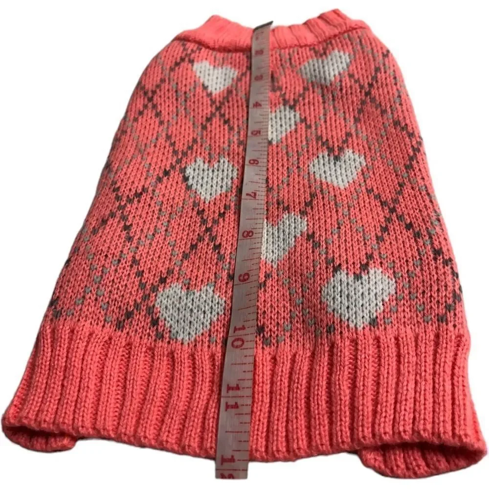 Cable Knit Hearts Print Sweater